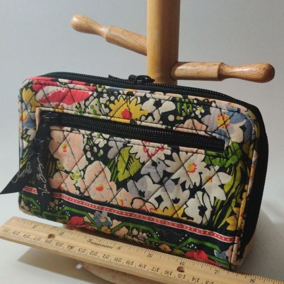 Vera Bradley Black Fantastic Floral‎ Clutch Wallet - Picture 10 of 16